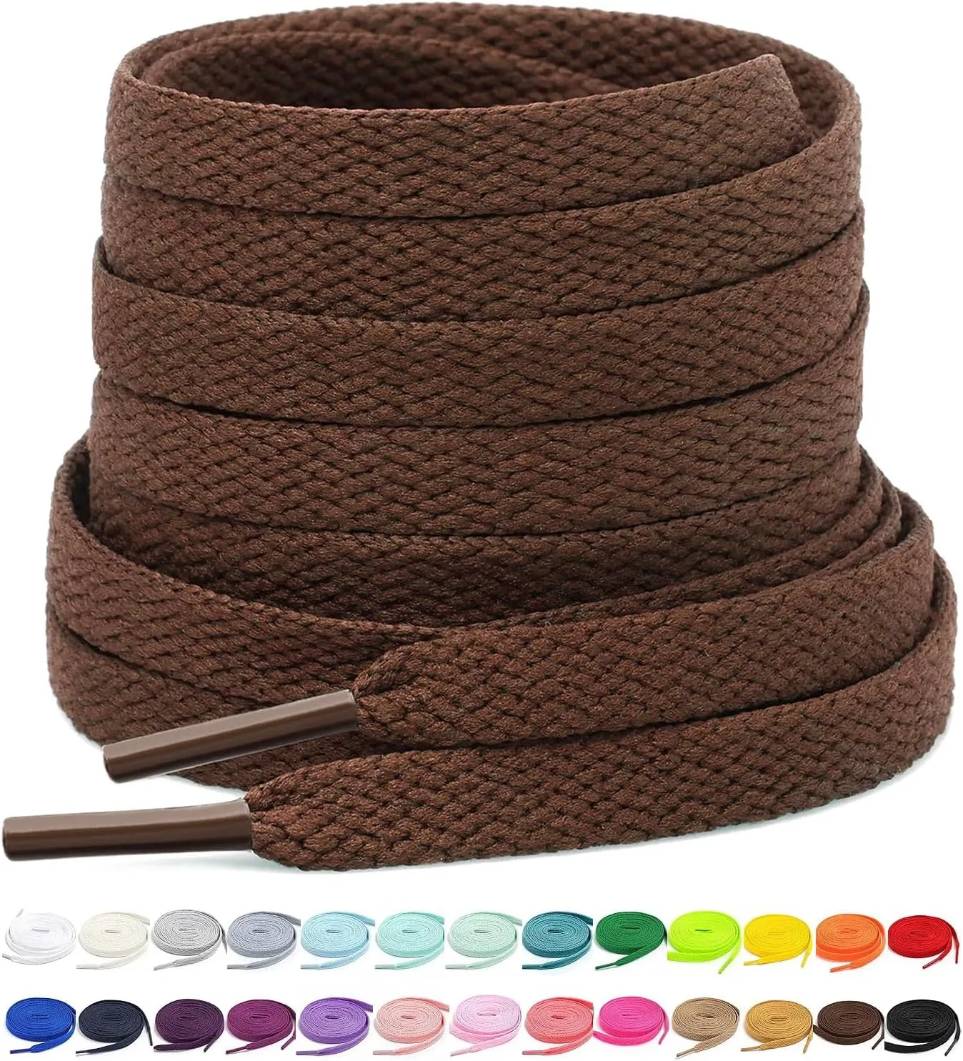 Stepace [2 Pairs Flat Shoe Laces for Sneakers 30"-72" Length 26 Color Shoelaces