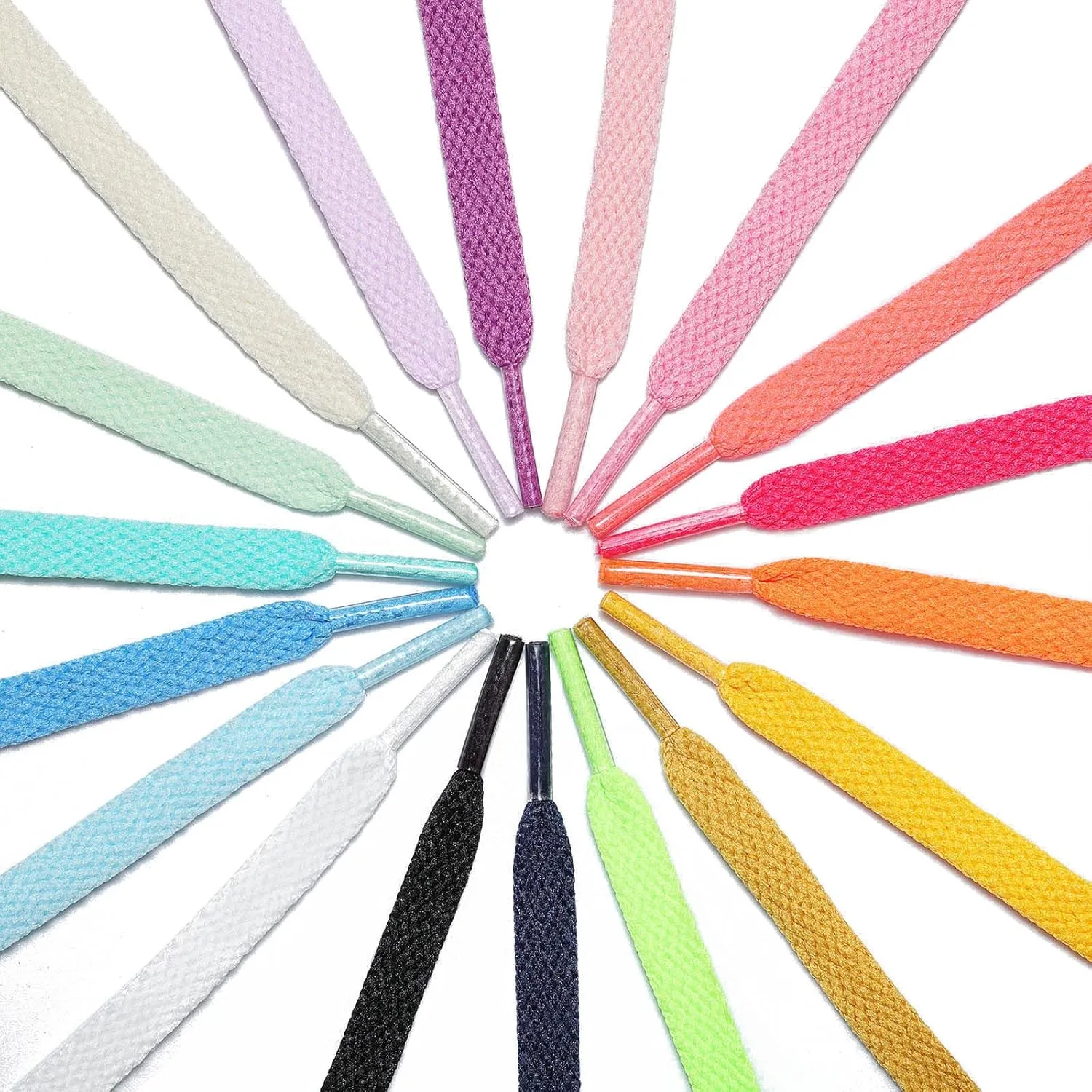 Stepace [2 Pairs Flat Shoe Laces for Sneakers 30"-72" Length 26 Color Shoelaces