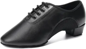SWDZM Men&Women Ballroom Dance Shoes Low Heel Lace up Latin Salsa Practice Dancing Shoes