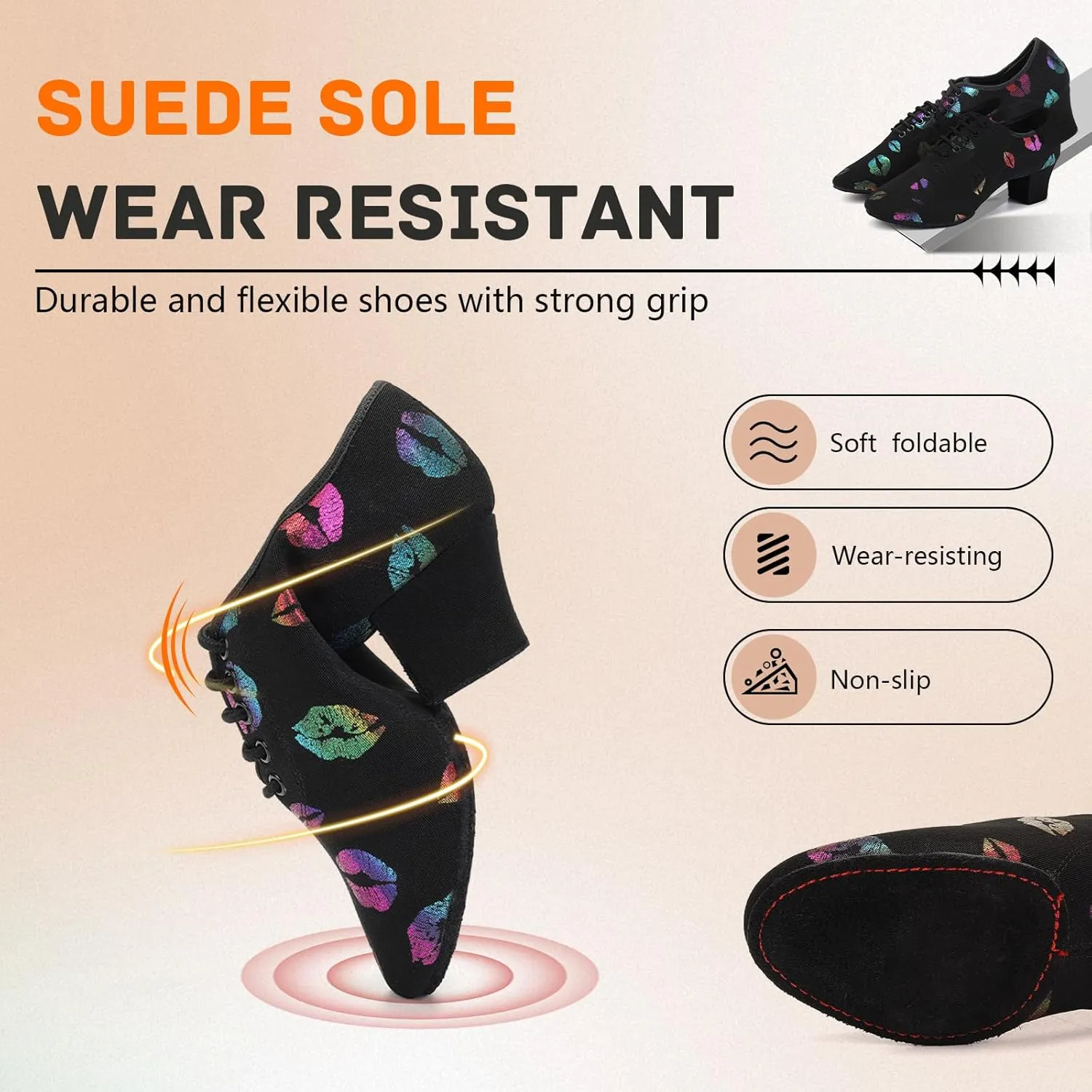 SWDZM Men&Women Ballroom Dance Shoes Low Heel Lace up Latin Salsa Practice Dancing Shoes
