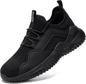 Tinefiy Steel Toe Shoes for Women Lightweight Safety Shoes Air Cushion Comfortable Slip Resistant Indestructible Womens Puncture Proof Work Shoe