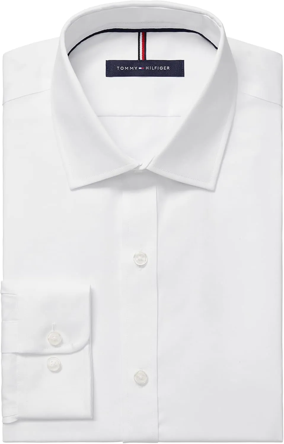 Tommy Hilfiger Men's Slim Fit Non Iron Solid Dress Shirt - Amazon Exclusive