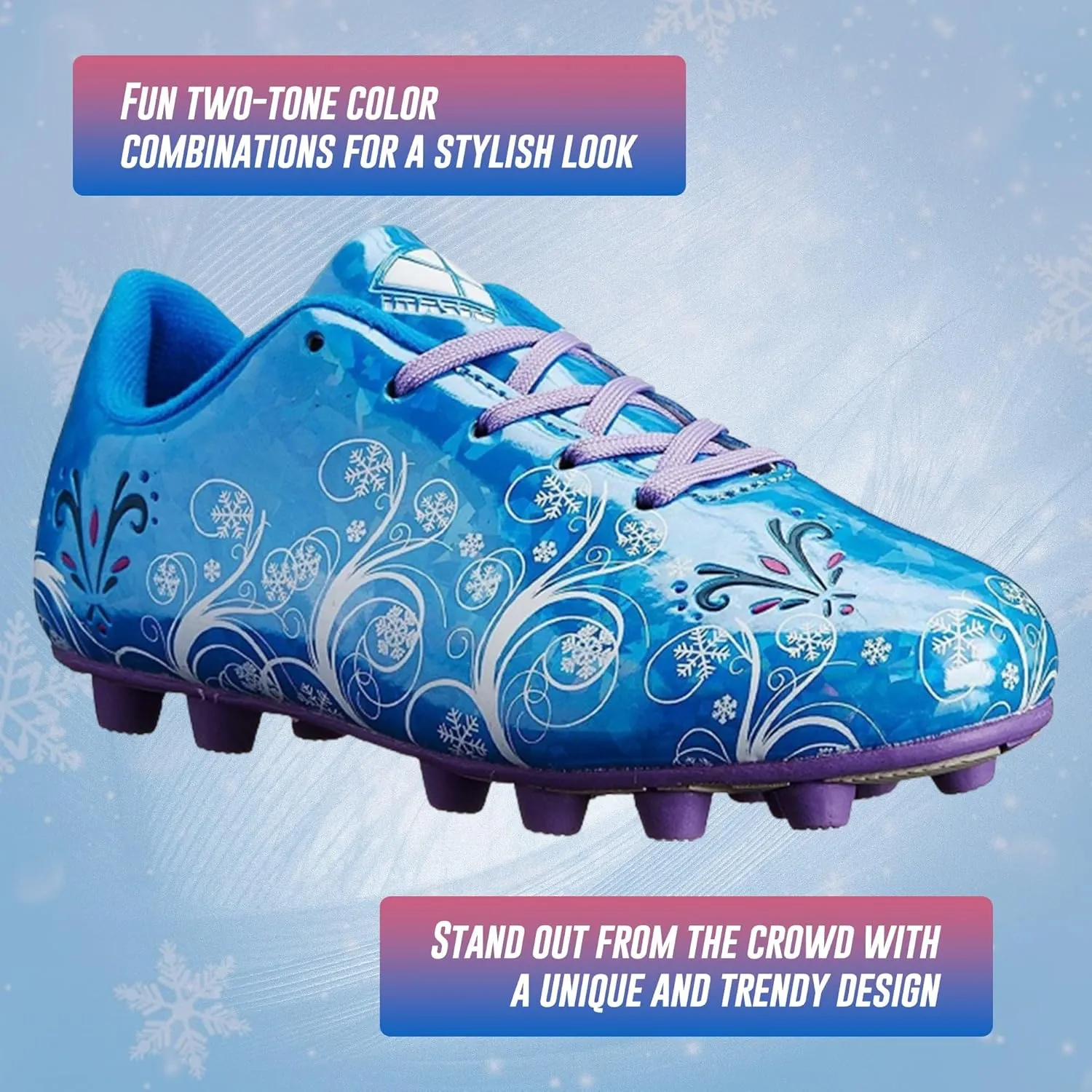 Vizari Frost Firm Ground Soccer Shoes for Youth | Graphic Football Shoes for Kids with Comfort & Padded Linings | Durable Cleats for Boys & Girls Perfect for Outdoor Play