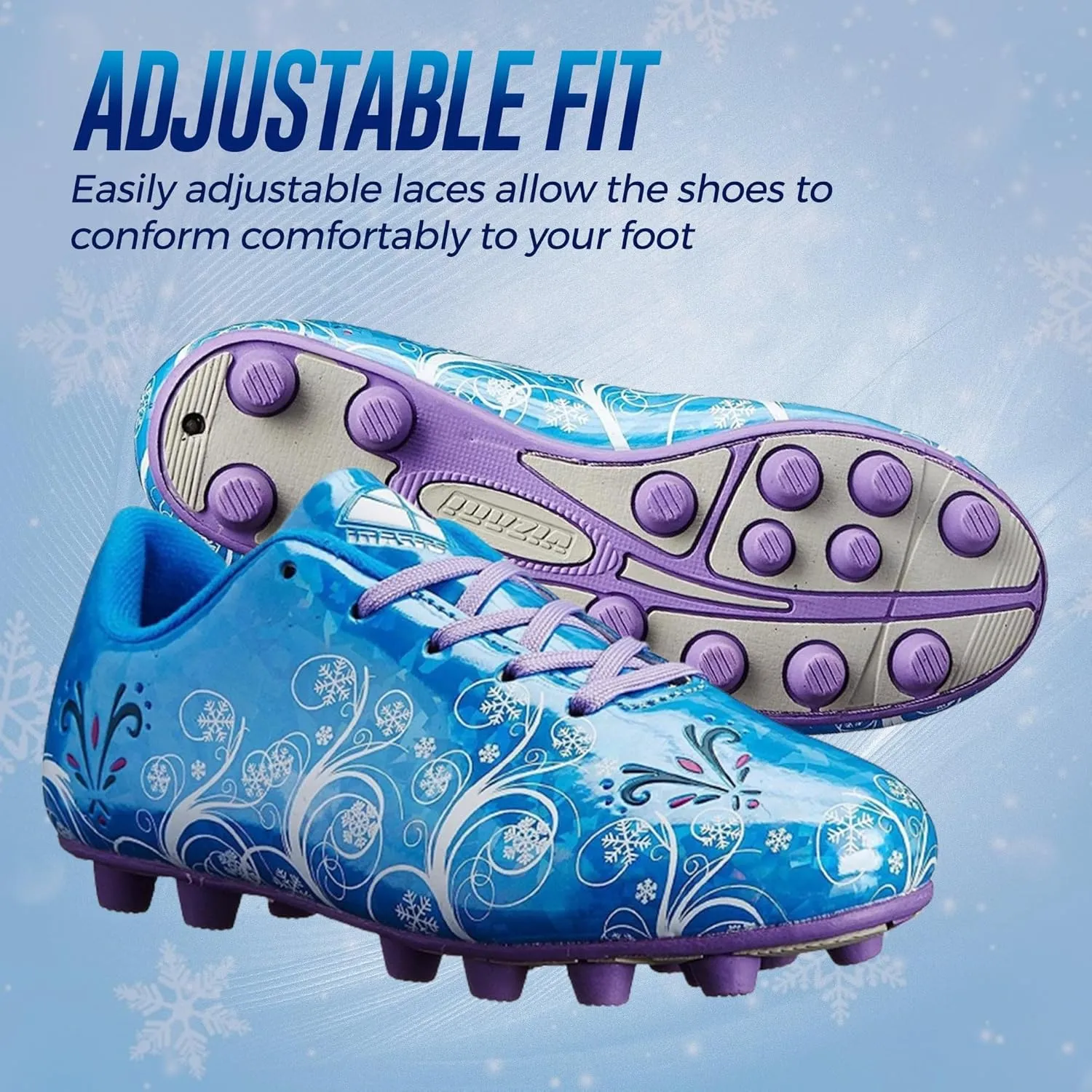 Vizari Frost Firm Ground Soccer Shoes for Youth | Graphic Football Shoes for Kids with Comfort & Padded Linings | Durable Cleats for Boys & Girls Perfect for Outdoor Play