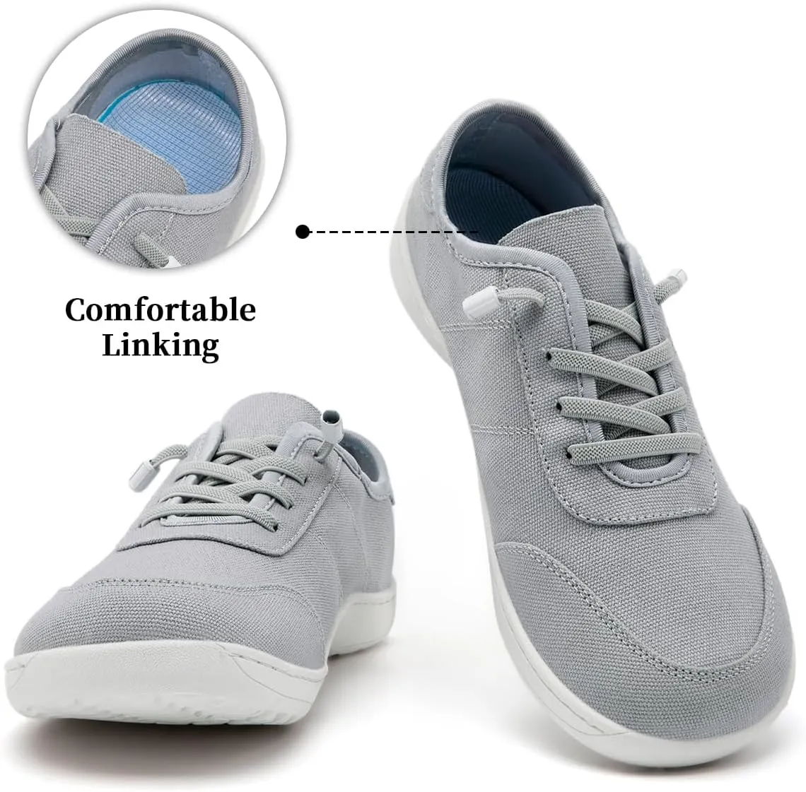 Women's Barefoot Shoes Wide Toe Box Walking Running Shoes Zero Drop Sole Minimalist Wide-Fit Shoes Breathable Lightweight Fashion Tennis Sneakers for Gym Sport