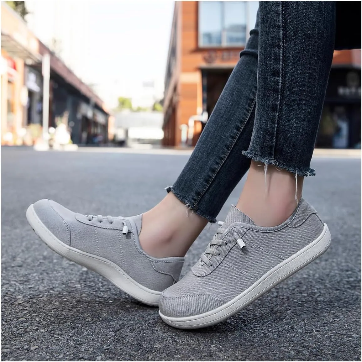Women's Barefoot Shoes Wide Toe Box Walking Running Shoes Zero Drop Sole Minimalist Wide-Fit Shoes Breathable Lightweight Fashion Tennis Sneakers for Gym Sport