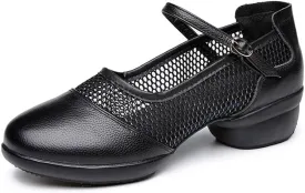 Women's Comfortable Ballroom Dance Shoes Non-Slip Low Heel Walking Jazz Beginner Teaching Dance Footwear