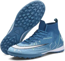 Youth Turf Soccer Shoes Mens Women High top Football Boots Indoor Athletic Ankle Shoes Spikes Indoor Soccer Cleats AG