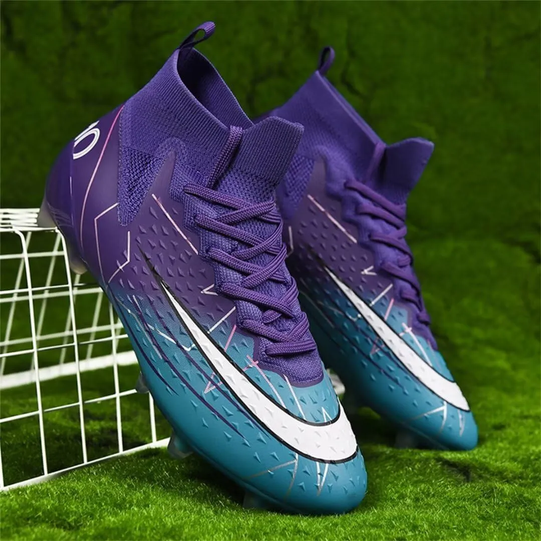 Youth Turf Soccer Shoes Mens Women High top Football Boots Indoor Athletic Ankle Shoes Spikes Indoor Soccer Cleats AG