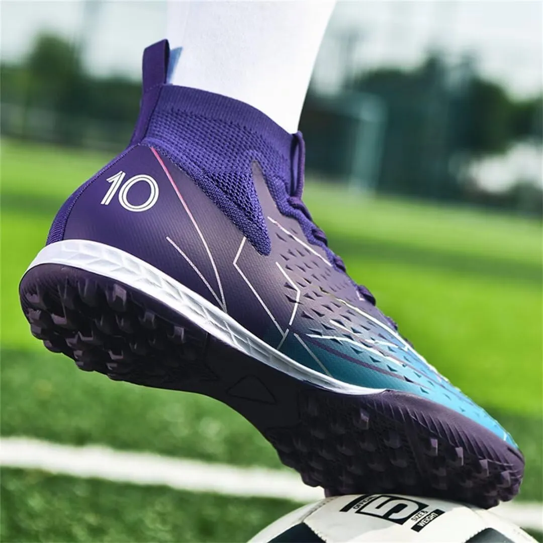 Youth Turf Soccer Shoes Mens Women High top Football Boots Indoor Athletic Ankle Shoes Spikes Indoor Soccer Cleats AG