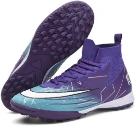 Youth Turf Soccer Shoes Mens Women High top Football Boots Indoor Athletic Ankle Shoes Spikes Indoor Soccer Cleats AG