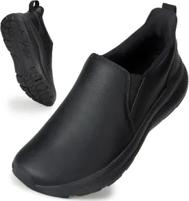 ZOVE Wide Toe Box Shoes Women Wide Width Waterproof Leather Hands Free Nursing Sneakers Ultra Light Extra Wide Walking Sneakers Non-Slip Chef Diabetes Nurse Work Shoes